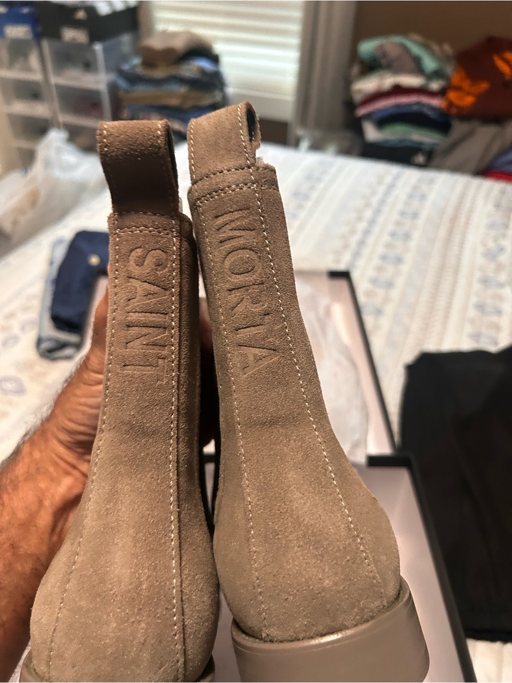 Men's Suede Chukka Boots in Taupe - Picture 12 of 16